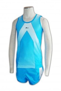 W090 來樣訂做田徑服 設計跑步運動服   田徑服專門店    天藍色